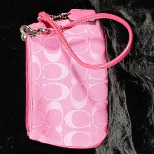 Pink Monogram Wristlet